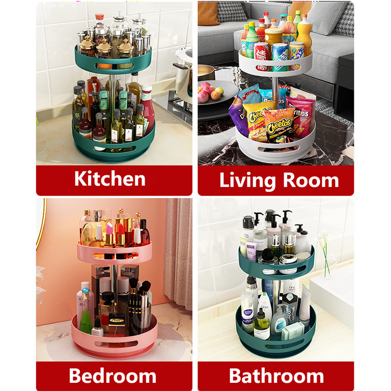 Holocky Liftable Rotating Spice Rack Kitchen Round Seasoning Storage Rack,  Black - Walmart.com