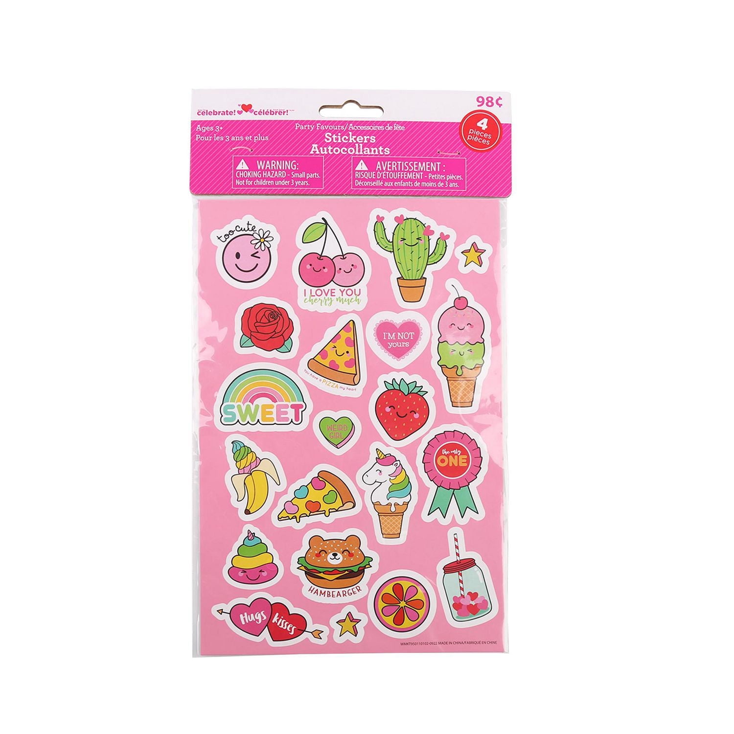 STICKERS-LIGHT PINK, 4 sheets as a set