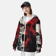 thumbnail image 3 of Balery Red And White Screaming Demon Skull Sudadera ligera de manga larga con capucha y protección solar UPF 50+ para hombre y mujer, ideal para pesca y running-Large, 3 of 7