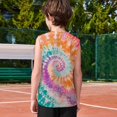 thumbnail image 5 of YunPes ﻿ Boys Tank Tops Sleeveless Crewneck T-shirt Fashion Gradient Tie Dye Athletic Undershirts Summer Kids Quick Dry Sweatshirt Tops, 5 of 5