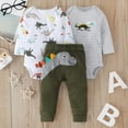 thumbnail image 2 of Gerichy Toddler Baby Boy Clothes Fall Winter Outfit, Baby Cartoon Dinosaur Romper Animals Print Pant Outfits Clothes, 2 of 4