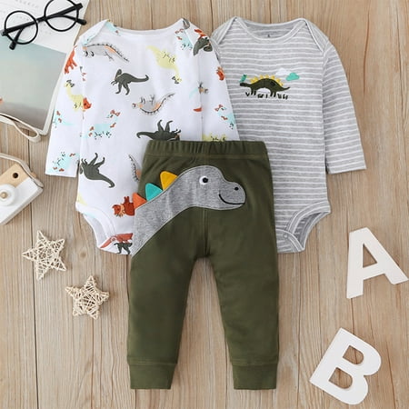

Hunpta Dinosaur Outfits Animals Pant Clothes Infant Print Romper Cartoon Baby Girls Outfits&Set
