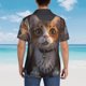 thumbnail image 4 of Fotbe Wide Eyed Cartoon Cats Camisa Hawaiana para Hombre Unisex – Camisa Casual de Verano con Botones de Manga Corta de Algodón y Lino,3X-Large, 4 of 7