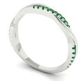thumbnail image 2 of 0.16 ctw Wedding Band for Women - 14K White Gold Simulated Emerald Stackable Eternity Ring, 2 of 6