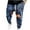 Blue, variant on IROINNID Men's Pants Relaxed Cigarette Christmas Warm Trousers Print Elastic Waist Pants