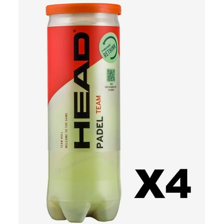 HEAD PADEL Team Balls Yellow 4 Can 12 Balls