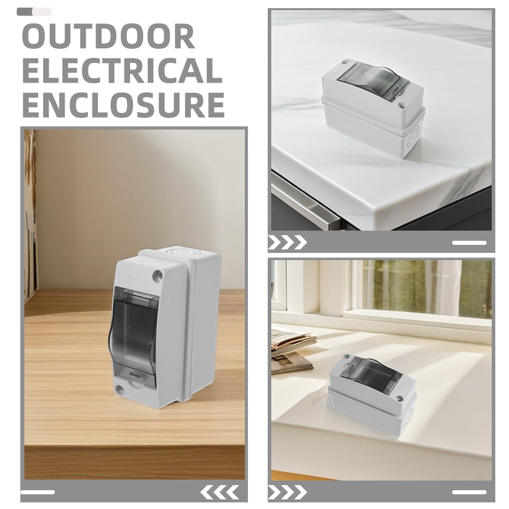Raindrops 3pcs  2 Way Weatherproof Breaker Box IP65 ABS Distribution Box Plastic Electrical Box Clear Cover Circuit Box for Outdoor Lighting Landscape