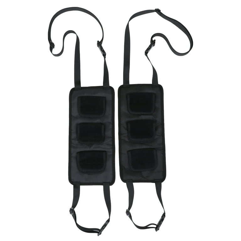 2pcs Car Back Seat Fishing Rod Pole Holder Tie Straps Fixed Storage Pouches  
