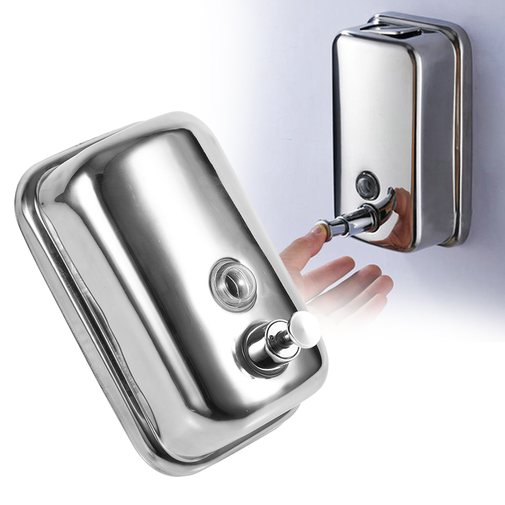 FAGINEY wall mounted shampoo dispenser,500ml Stainless Steel Pump