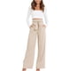 thumbnail image 2 of ICHUANYI Clearance Women's Solid Color High-waist Loose Women's Wide Leg Pants(Beige, M) ICHUANYI WER2023080805277, 2 of 7