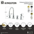 thumbnail image 4 of Kingston Brass KS8728DXBS Concord Double-Handle 4-Hole Widespread Kitchen Faucet with Brass Sprayer in Brushed Nickel, 4 of 5