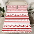 thumbnail image 2 of Homewish Cute Christmas Reindeer Twin Sheet Sets,Merry Xmas Twin Fitted Sheet,White Red 03 For Girls Teens,Microfiber Bedroom Decor,3 Pieces, 2 of 7