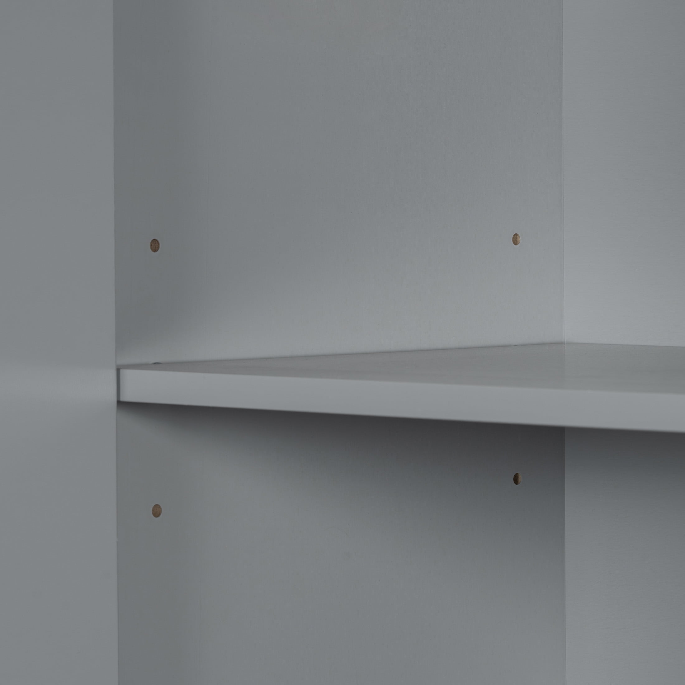 Lennox Modern 30" Tall Bathroom Storage Cabinet with Adjustable Shelves, Laundry Baskets, Grey