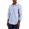thumbnail image 1 of Alfani Mens Heathered Button Up Shirt, brightblue, S Neck, 1 of 1