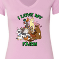 thumbnail image 4 of Inktastic I Love My Farm with Happy Farm Animals Women's V-Neck T-Shirt, 4 of 5