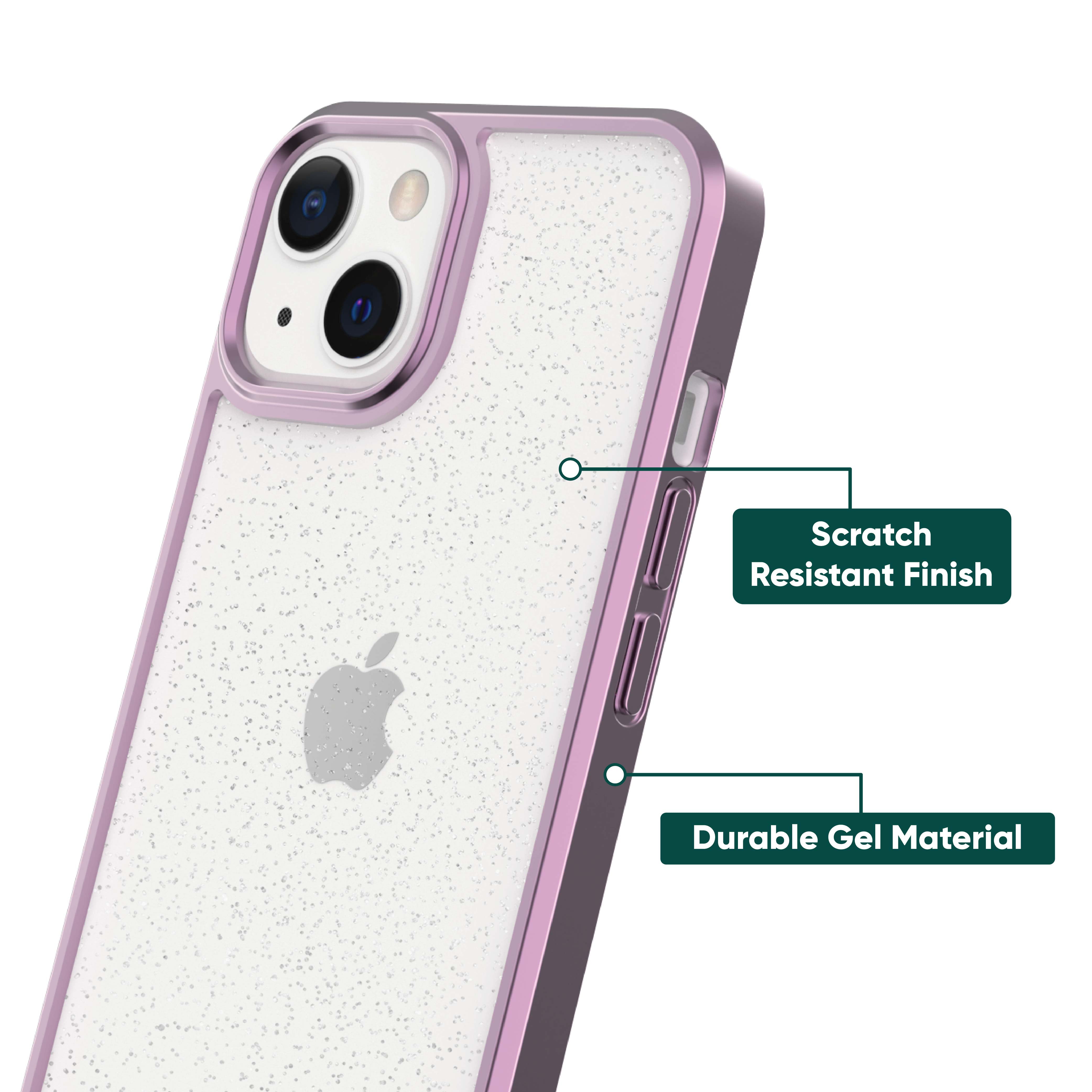 onn. Purple Haze Metallic with Glitter Phone Case for iPhone 13
