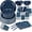 Navy Blue, variant on 228PCS Hot Pink Party Supplies Set Include Paper Plates Cups Hot Pink Napkins Plastic Spoons Forks Knives for 30Guests Disposable Party Dinnerware Sets for Birthday Wedding Family Picnic