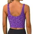 thumbnail image 2 of Yiaed Glitter Purple Print Ladies Waistcoat Women Sports Vest Vest Sports Women Sports Top Yoga Vest for women-Large, 2 of 8