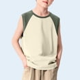 thumbnail image 2 of HAiming Boys Tank Tops Sleeveless Color Block Comfy T Shirts Workout Loose Casual Scoop Neck Athletic Tee Vacation Kids Tops 3-14 Years, 2 of 8