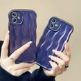 thumbnail image 4 of Water Ripple Pattern Curly Phone Case for iPhone 13 Pro Max 6.7 inch, Stylish Wave Frame Soft Case 3D Water Ripple Protective Cover Shockproof Case for Women Girls Slim Case - Gradient Purple, 4 of 12