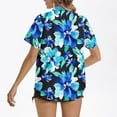 thumbnail image 4 of Pincandy Women's Hawaiian Shirts Summer Plus Size Beach Shirt Short Sleeve Button Up Tops Cool Floral Tropical Printed Blouses, 4 of 6