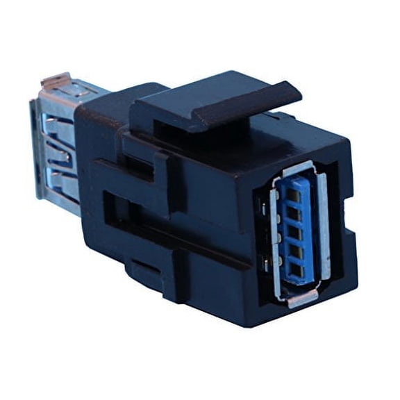RiteAV USB 3.0 Keystone Jack A-A Female to Female - Black