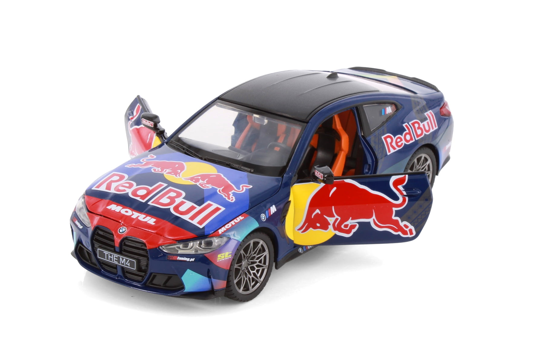 Box of 4 BMW M4 (G82) w/Red Bull Racing Livery, Dark Blue - Showcasts 68292D - 1/23 Scale Diecast Model Cars