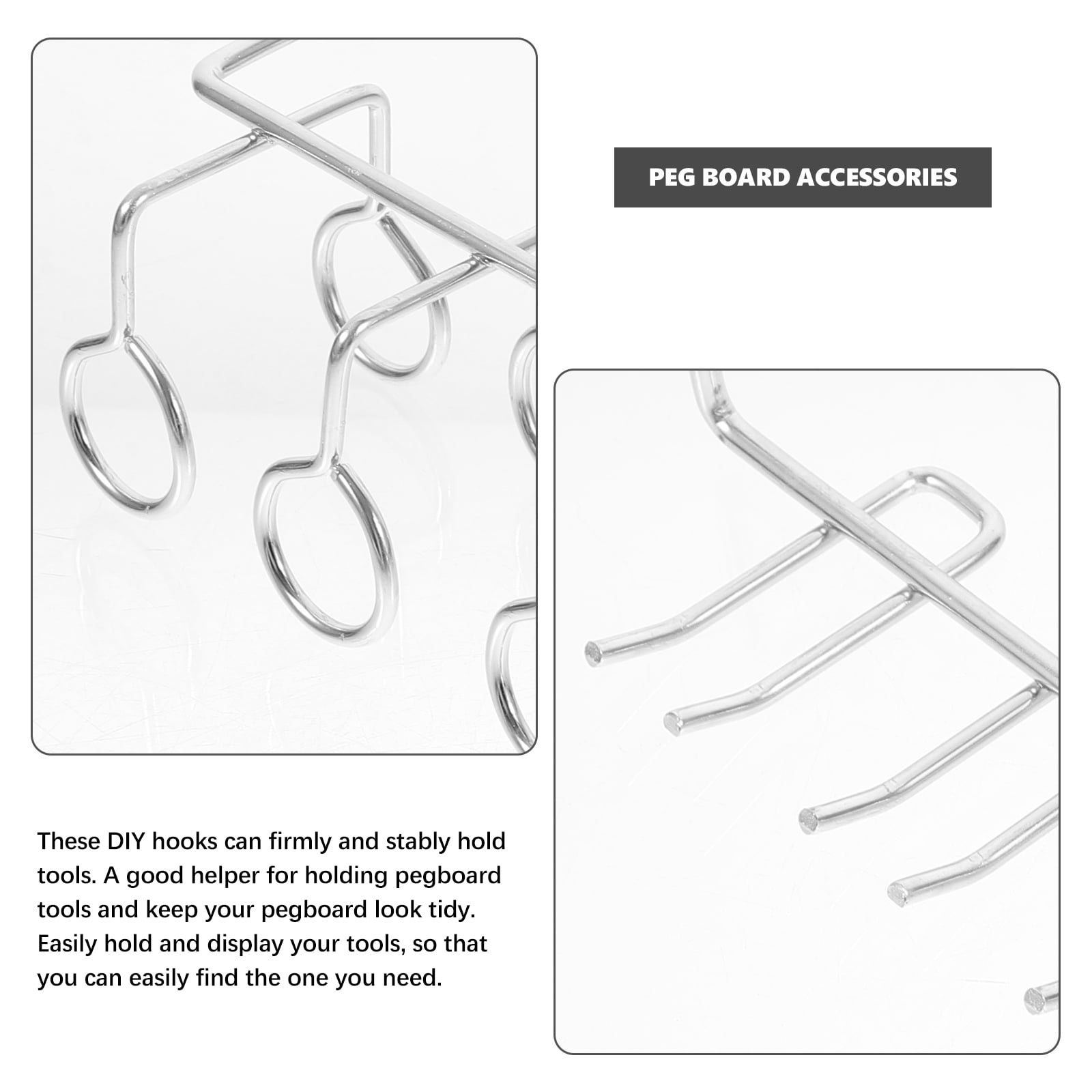 Raindrops  Craft Room Organizers and Storage Pegboard Accessories Hooks Silver