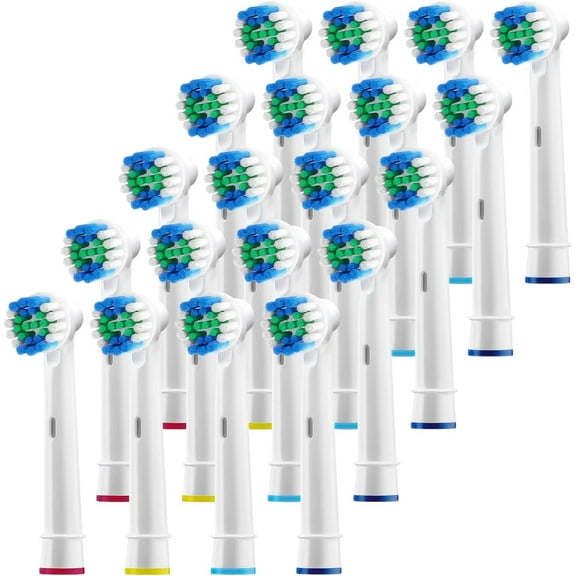 Generic Oral B Replacement Brush Heads - Compatible with Oral B Vitality Precision Clean Excel - 20 Pack