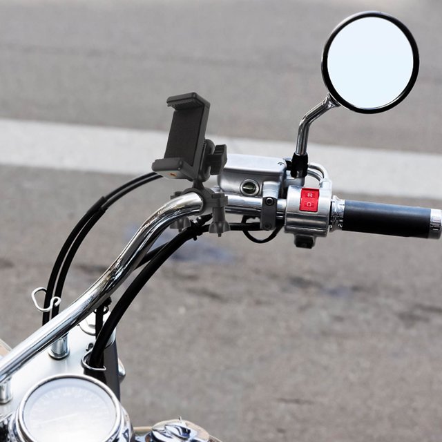 unbranded 1Jgo Soporte Para Teléfono De Motocicleta Con Montura Para Cámara De Acción Y Clip Estable Negro