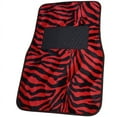 BDK Zebra Car Floor Mats, Animal Prints Mat, 4 Pieces, Red