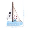 thumbnail image 2 of Sailing Ship Model Wooden Sailboat Ornament Mediterranean Nautical Boat Model, 2 of 8