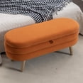 thumbnail image 2 of Yesfashion 44.8" Ottoman Bench, End Of Bed Storage Bench with Built-in Storage Space, Solid Wood Leg, Velvet Entryway Storage Bench for Living Room, Bedroom, 2 of 6