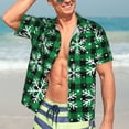 thumbnail image 5 of Picia Christmas Pattern At Buffalo Plaid Gentle Cotton Regular Fit Short Sleeve Casual Hawaiian Shirt for Men-, 5 of 9