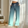 thumbnail image 4 of Rutainlusire Womens Trendy Gradient Color Loose Comfy Pants Sweatpants 2025 Women's Fashionable Striped Printed Drawstring Wide Leg Loose Casual Pocket Pants, 4 of 5