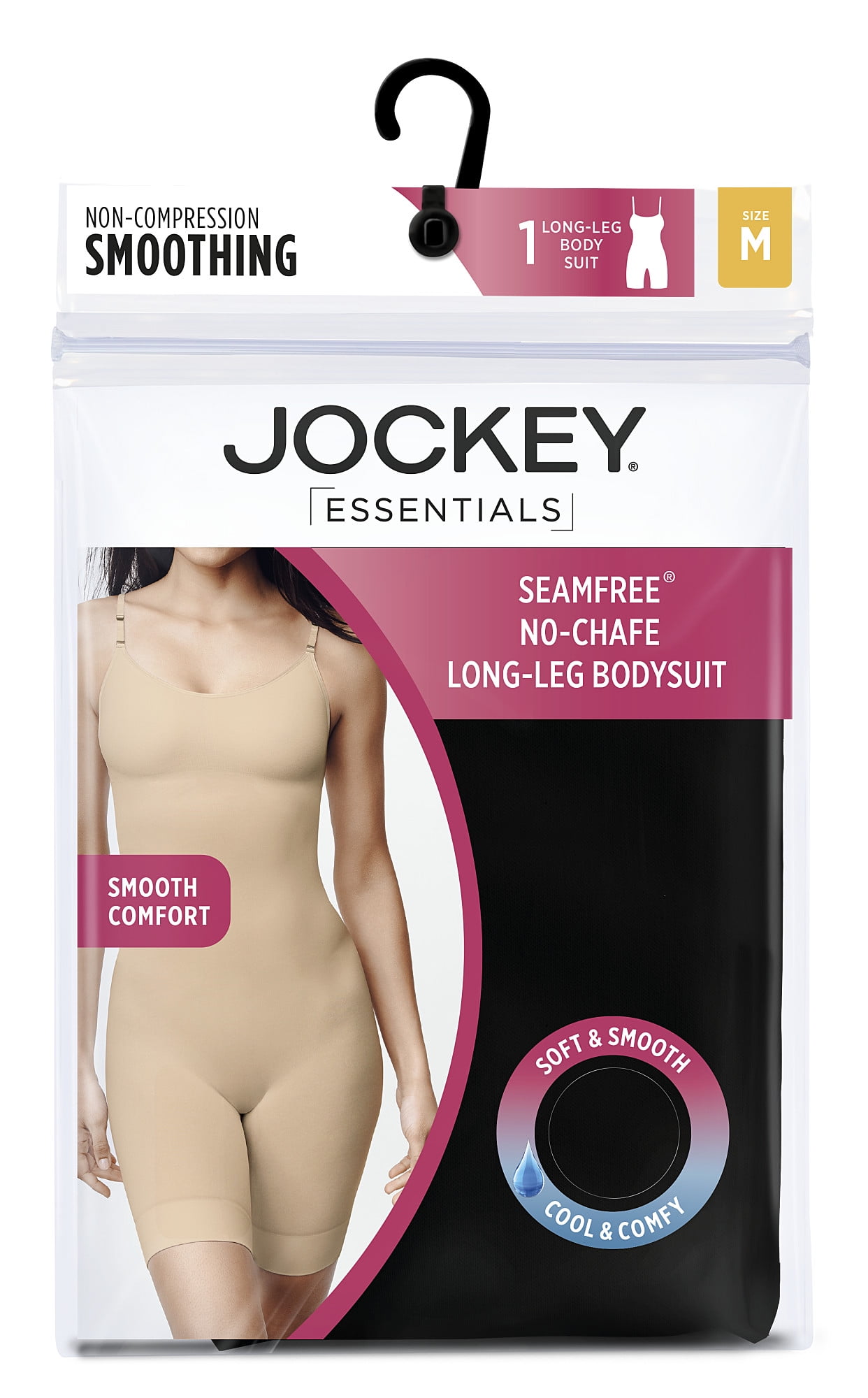 Jockey Essentials Women's Slimming Long Leg Bodysuit, Full Body Shapewear,  All Over Smoothing, Sizes Small-3XL, 5672 