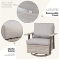 thumbnail image 4 of Auzfy 3 Piece Rocker Patio Set, PE Wicker Swivel Rocking Chairs and Table for Balcony Porch, Grey, 4 of 7