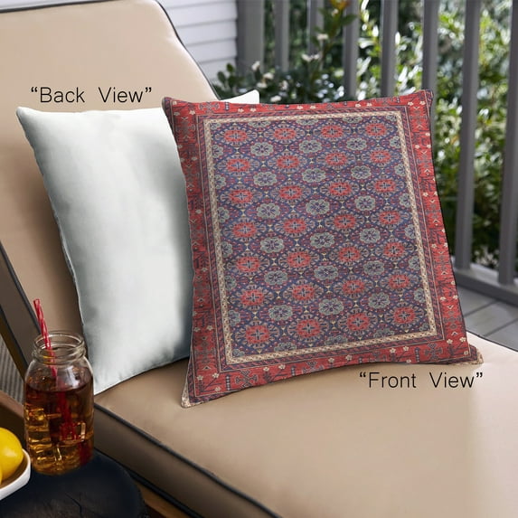 Ahgly Company Outdoor Square Mid-Century Modern Throw Pillow, 18 inch by 18 inch