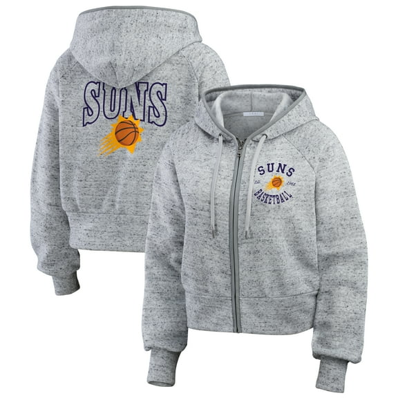 Women's WEAR by Erin Andrews Heather Gray Phoenix Suns Speckled Radiator Full-Zip Hoodie