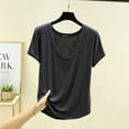 thumbnail image 2 of XuJwPNcy Women's Pjs Tank Tops Summer Casual Soft Comfy Loungewear Scoop Neck Short Sleeve Basic Pajama Shirts, 2 of 5
