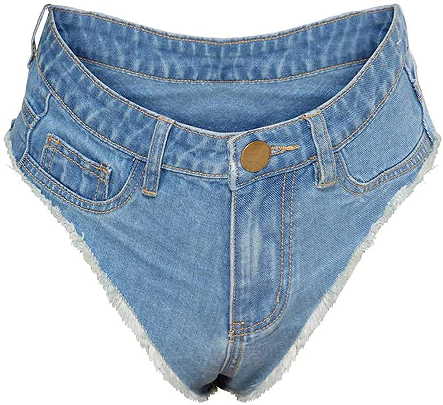 Waisted Stretch Mini Denim Shorts 