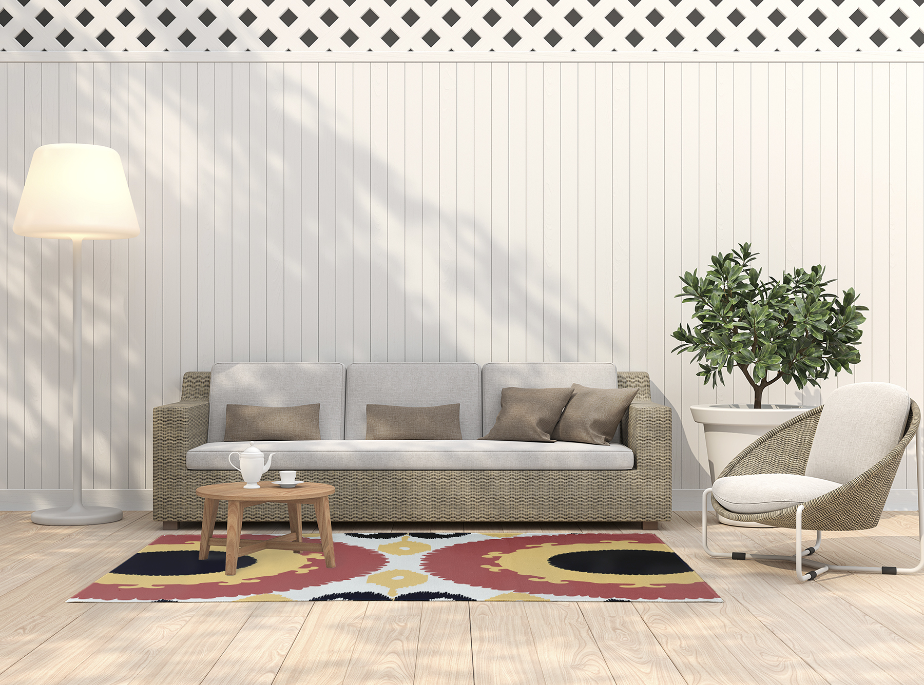 Simply Daisy 5' x 7' Yellow Boho Chenille Indoor/Outdoor Rug