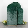 thumbnail image 5 of SAZYY Luxury Set of 3 White Crushed Velvet Chiara Wedding Arch Covers in 5ft, 6ft, and 7ft Sizes - Perfect for Round Top Backdrop Stands, Event Decor, Bridal Showers, Hunter Green, 5 of 10