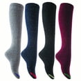 thumbnail image 6 of Women's 4 Pairs Soft Comfortable Durable & Truly Beautiful Knee High Cotton Boot Socks HR158212 Size 6-9Assorted, 6 of 9