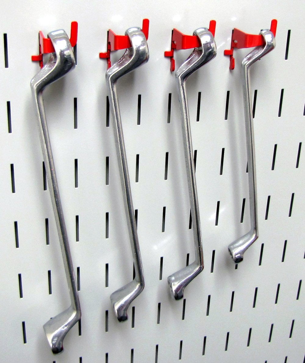 Slotted Metal Pegboard Deluxe Hook Kit for Wall Control Metal Pegboard and Slotted Tool Board Only - Red Toolboard Hooks