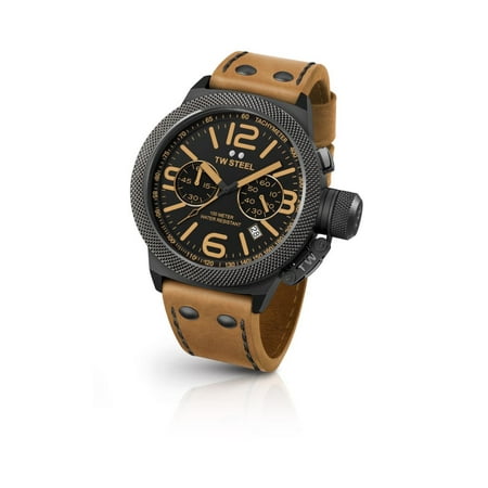 TW Steel CS43 with Camel Leather Band and Black Case With Bl