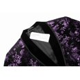 thumbnail image 4 of COOFANDY Mens Velvet Blazer Black Floral Tuxedo Jacket Regular Fit Party Dinner Jacket, 4 of 11