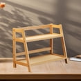 thumbnail image 6 of Bamboo Double Layer Tabletop Shelf Storage Shelf Sturdy Construction for Kitchen Living Room Bedroom Use, 6 of 9
