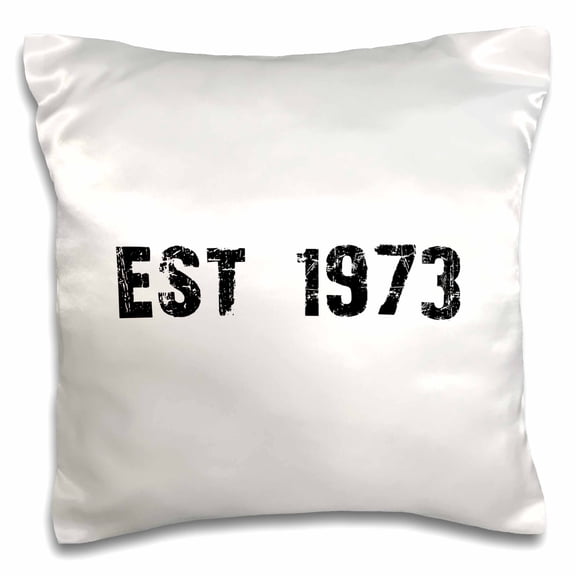 3drose, Grunge Est Established in 1973 - Seventies Baby Born Child of the 1970s - Personal Custom Birth Year, 16x16 inch Pillow Case