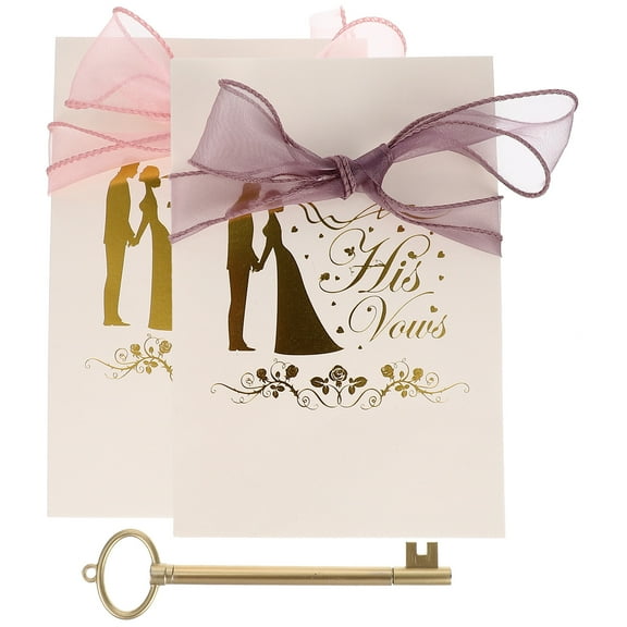 IFANLANDOR Cloth Wedding Oath Cards Chic 1 Set Wedding Supplies Banquet 7.86X5.50X0.04In